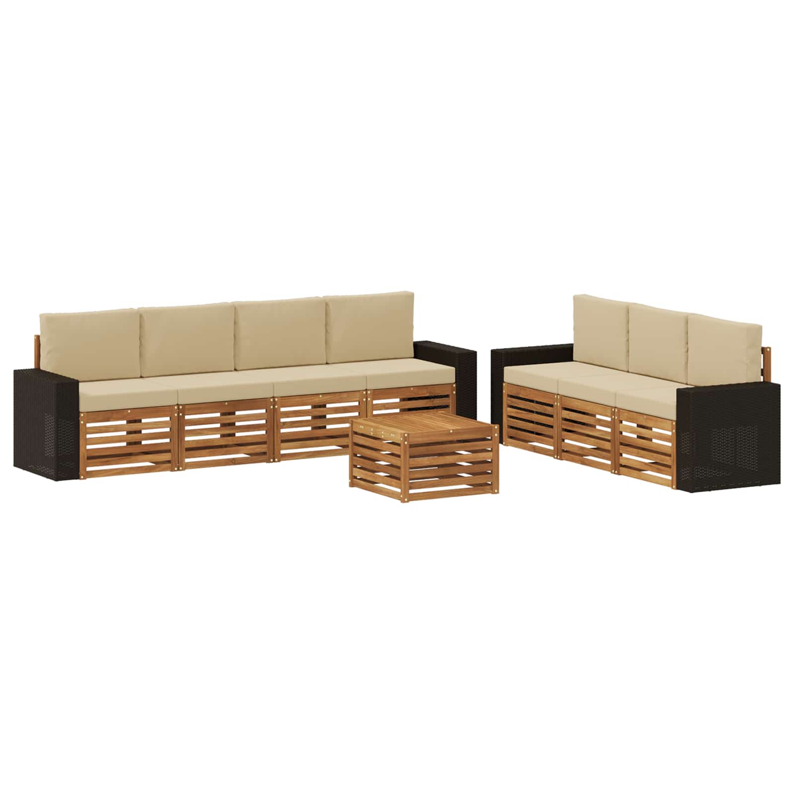 vidaXL Zestawy sof z poduszką 8 pcs Lite Drewno Akacji