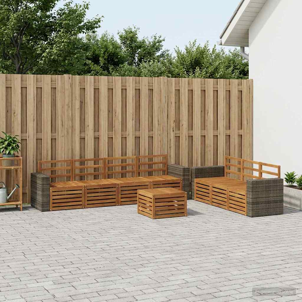 vidaXL Zestawy sof 8 pcs Lite Drewno Akacji