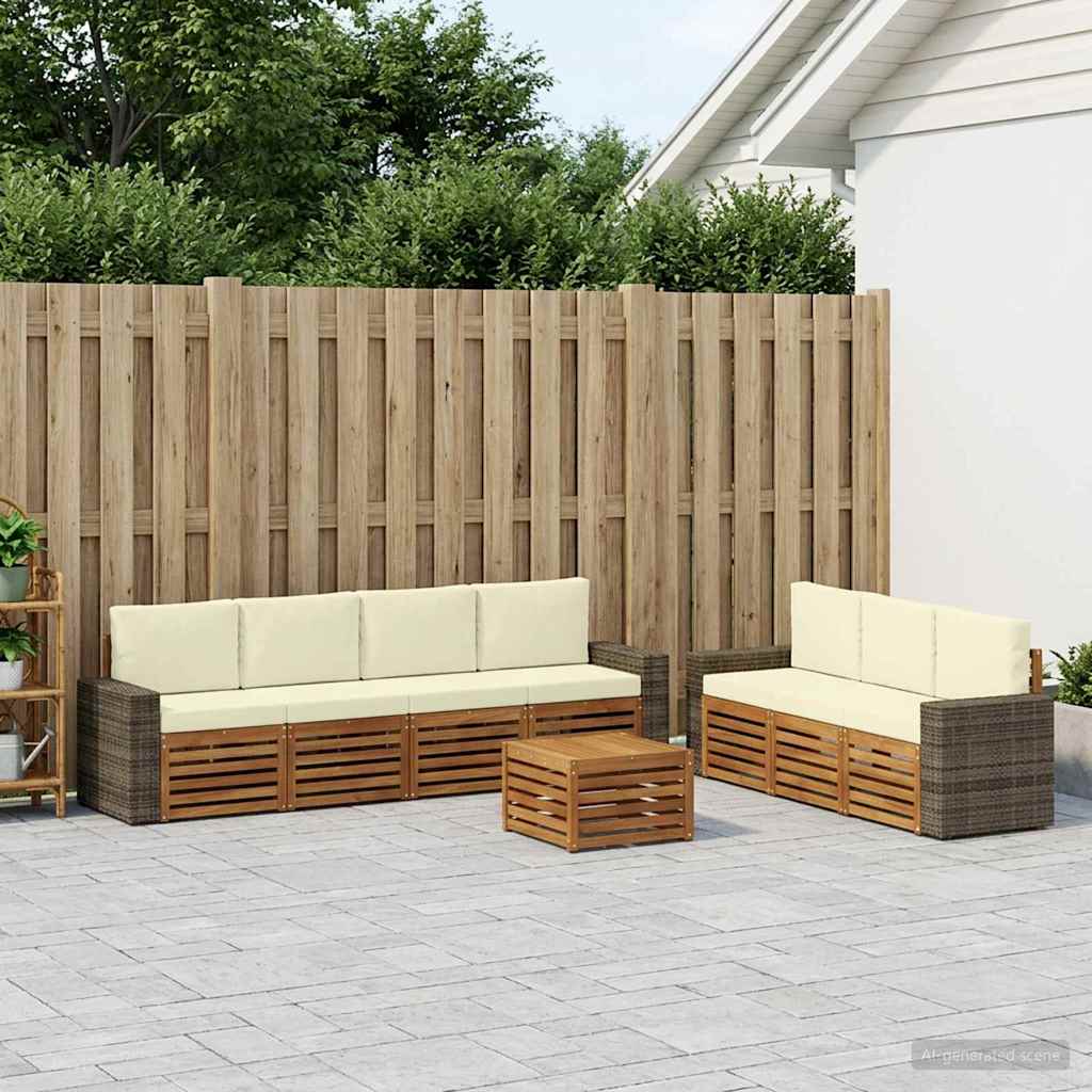 vidaXL Zestawy sof z poduszką 8 pcs Lite Drewno Akacji