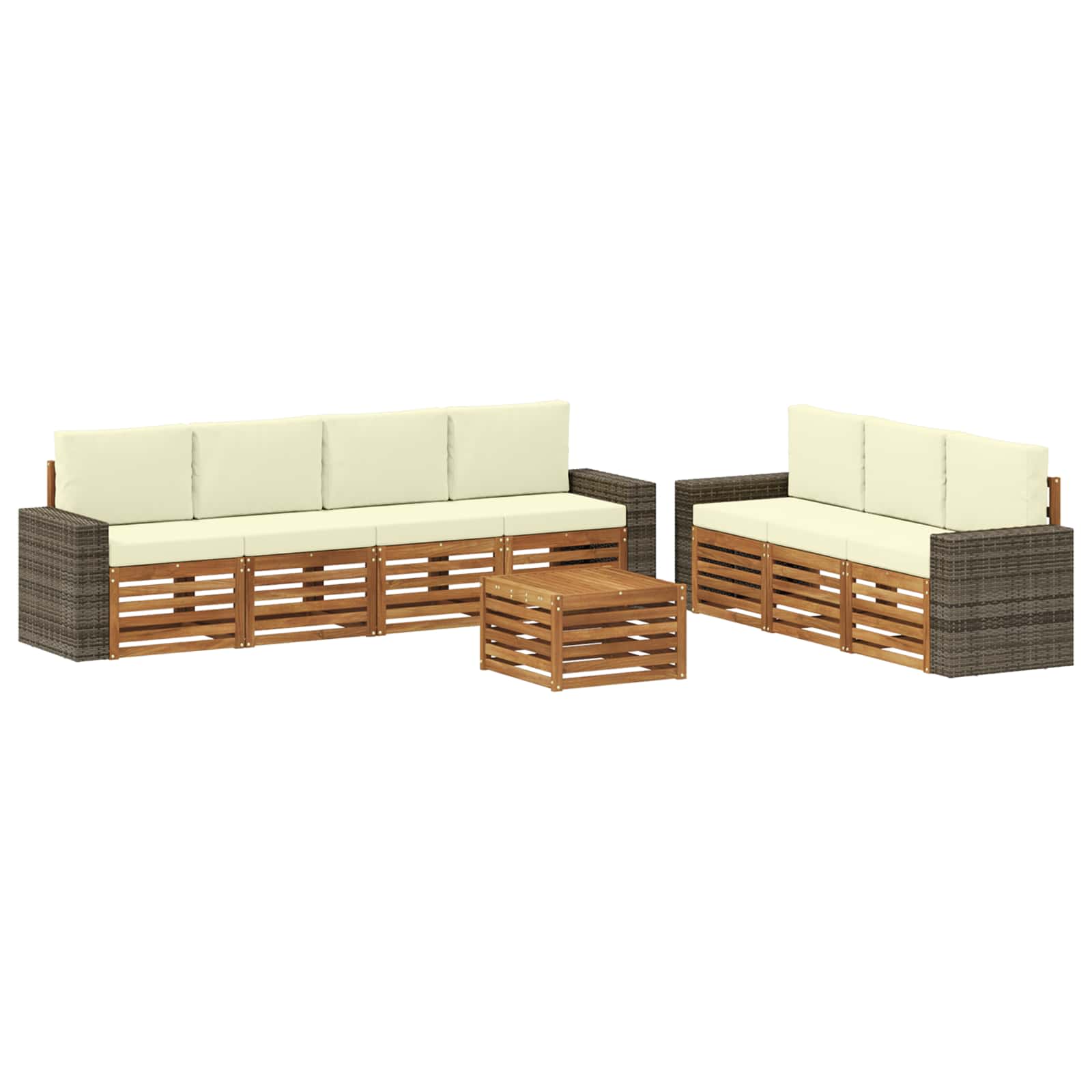 vidaXL Zestawy sof z poduszką 8 pcs Lite Drewno Akacji