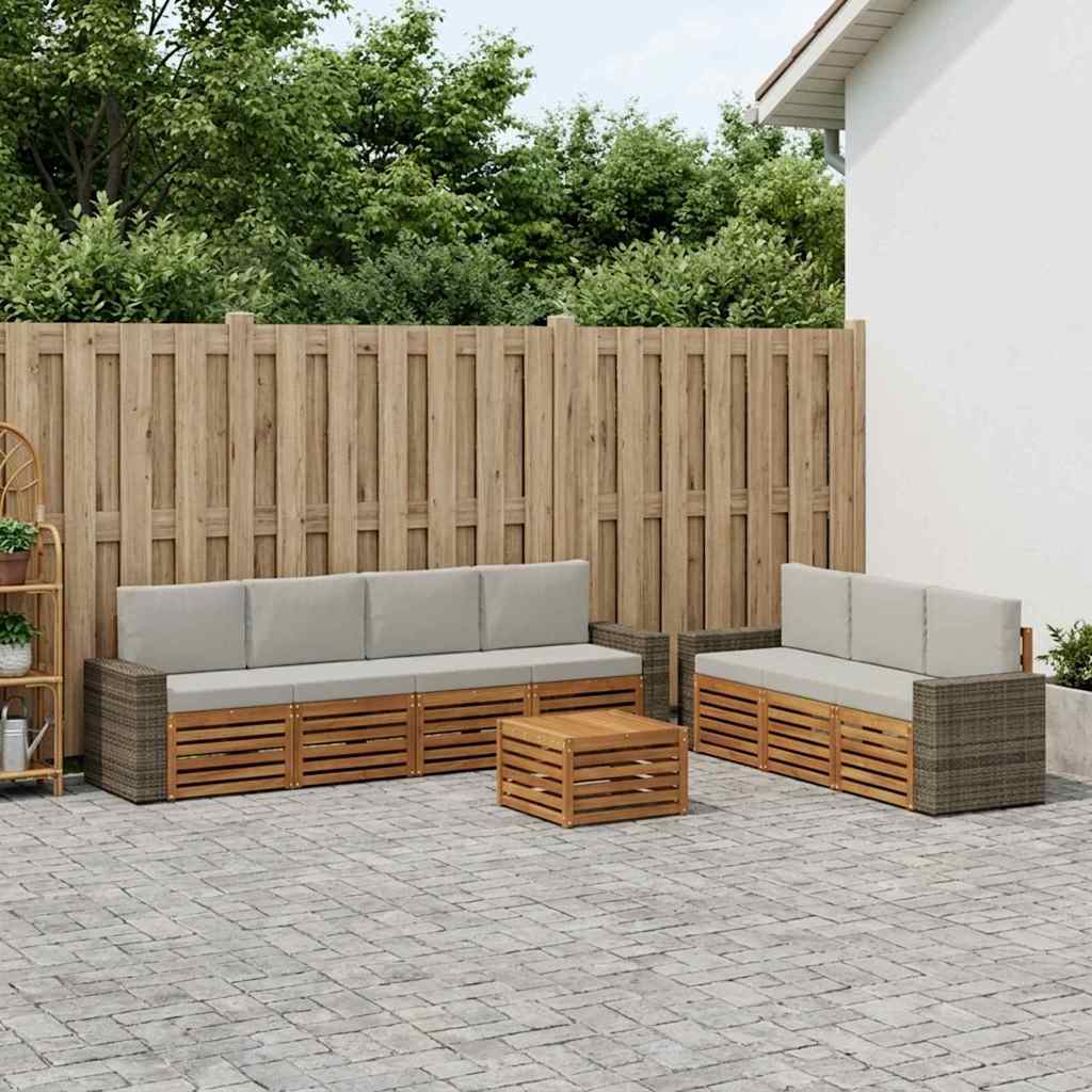 vidaXL Zestawy sof z poduszką 8 pcs Lite Drewno Akacji