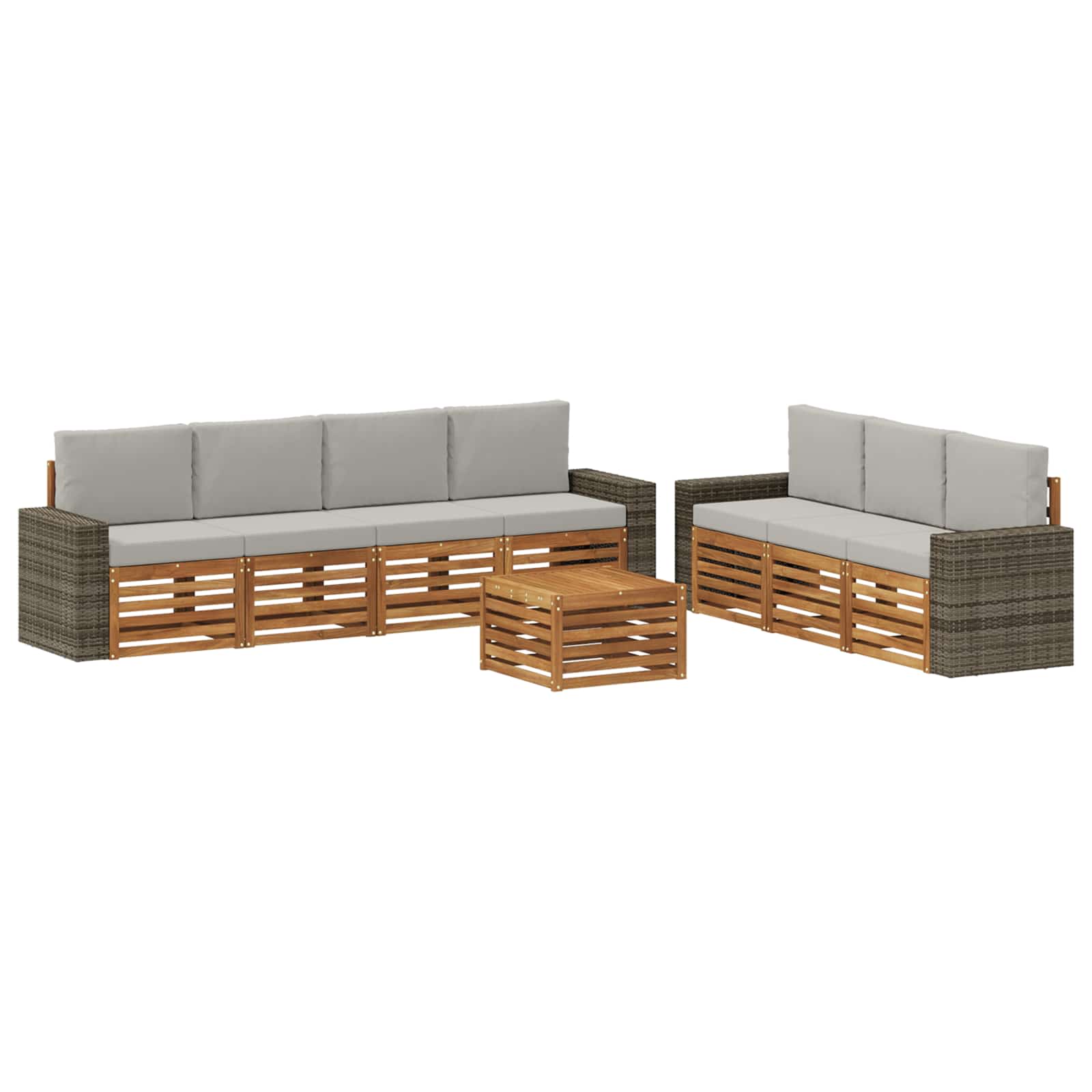 vidaXL Zestawy sof z poduszką 8 pcs Lite Drewno Akacji