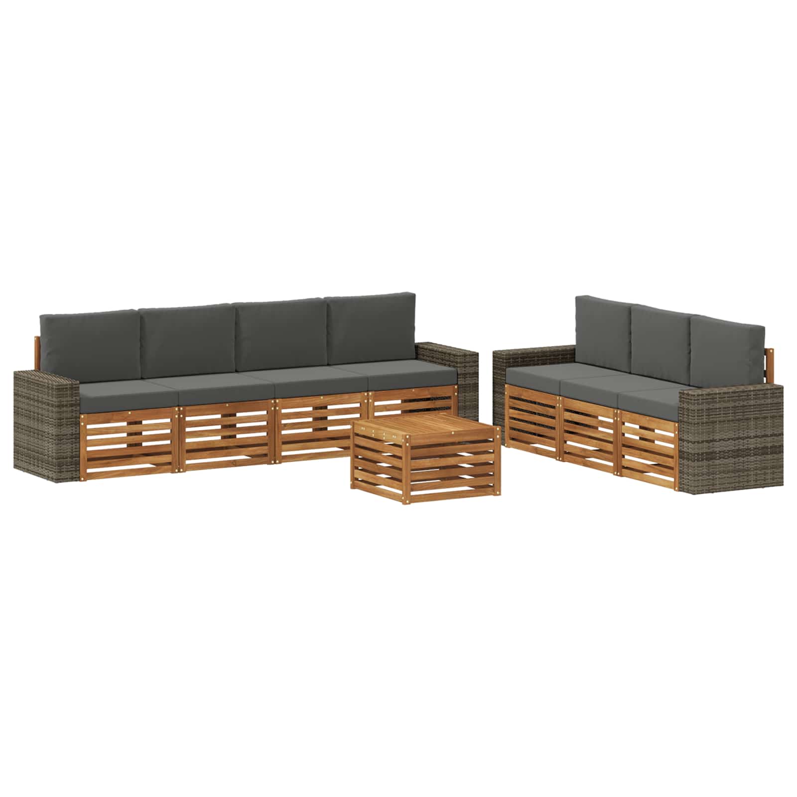 vidaXL Zestawy sof z poduszką 8 pcs Lite Drewno Akacji