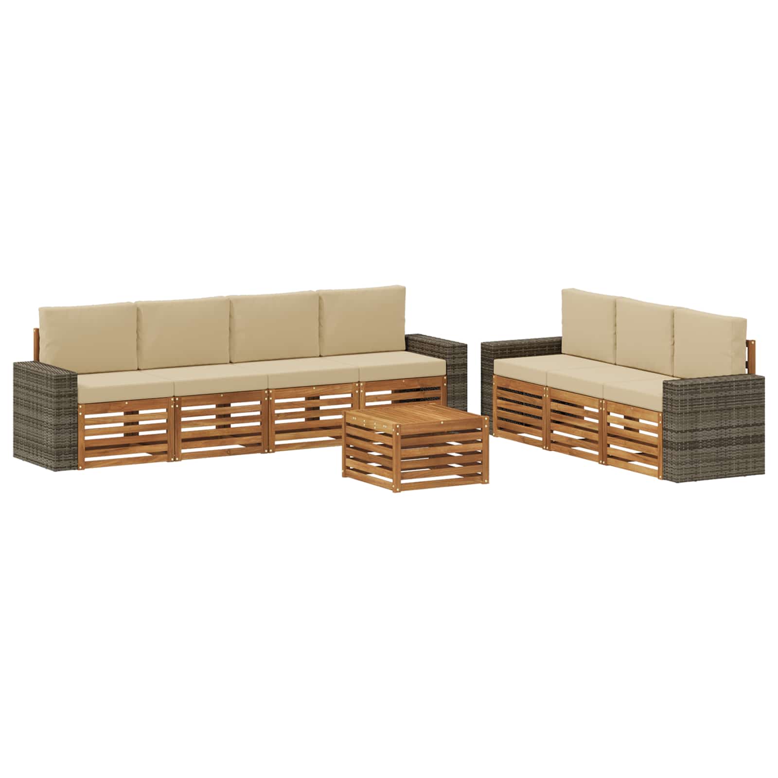 vidaXL Zestawy sof z poduszką 8 pcs Lite Drewno Akacji
