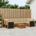 vidaXL Zestaw sof na zewnątrz z poduszką 8 pcs Naturalny i Beżowy