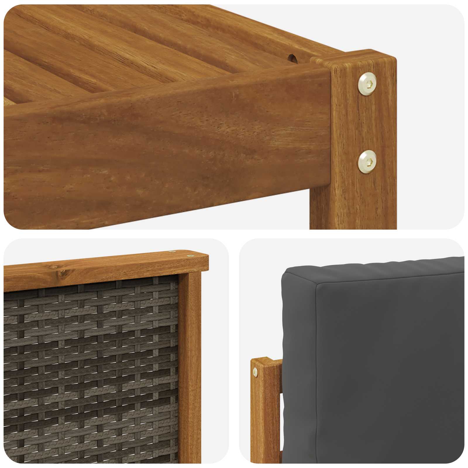 vidaXL Zestaw sof na zewnątrz z poduszką 8 pcs Naturalny i Antracytowy