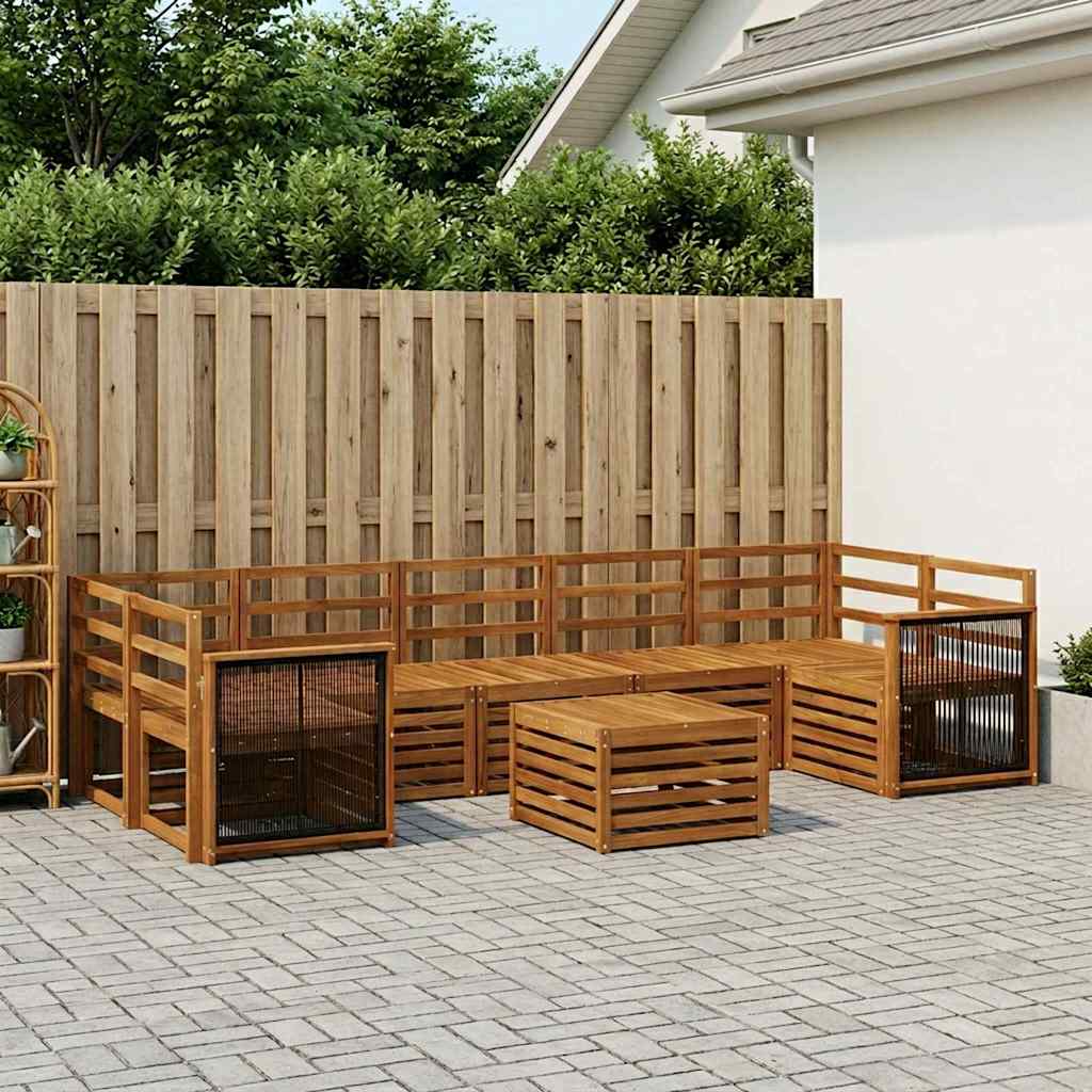 vidaXL Zestaw sof na zewnątrz 8 pcs naturalny Lite Drewno Akacji