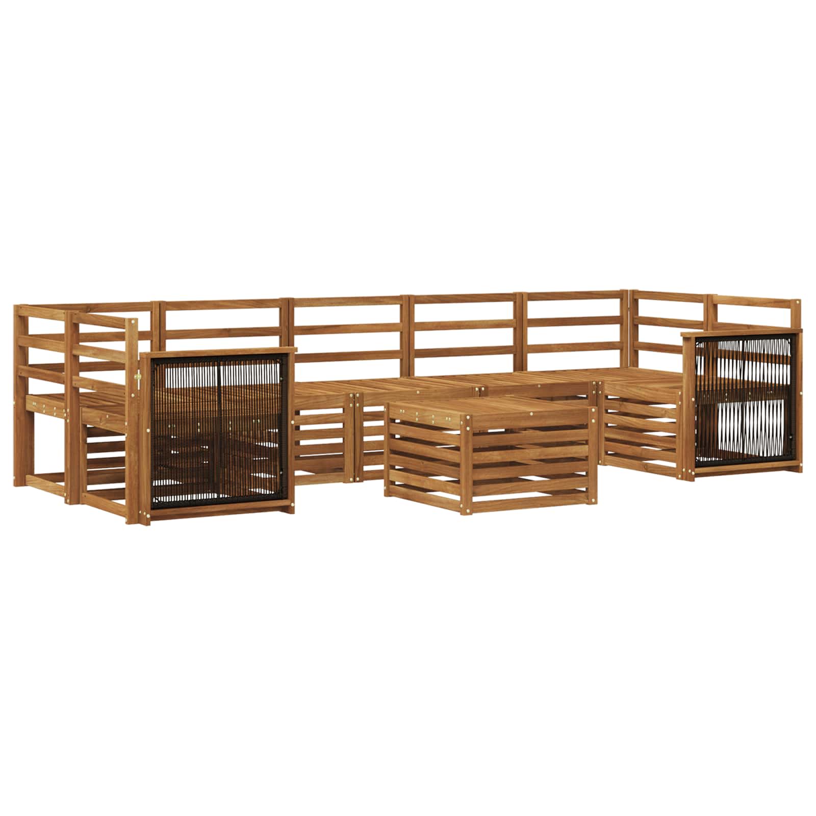 vidaXL Zestaw sof na zewnątrz 8 pcs naturalny Lite Drewno Akacji