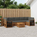 vidaXL Zestaw sof na zewnątrz z poduszką 8 pcs Naturalny i Antracytowy