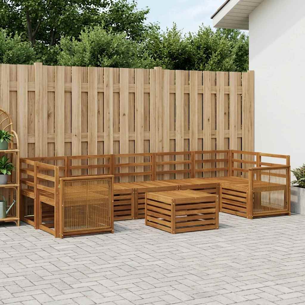 vidaXL Zestaw sof na zewnątrz 8 pcs naturalny Lite Drewno Akacji