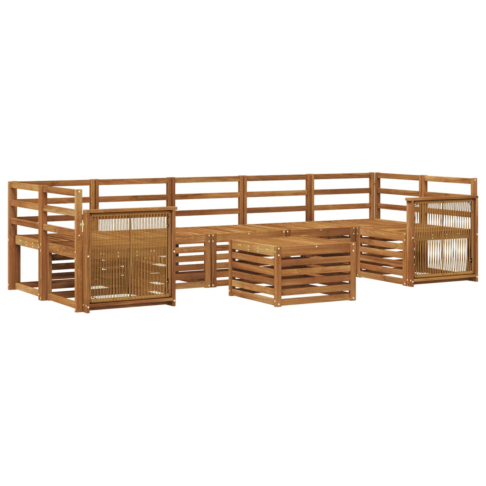 vidaXL Zestaw sof na zewnątrz 8 pcs naturalny Lite Drewno Akacji