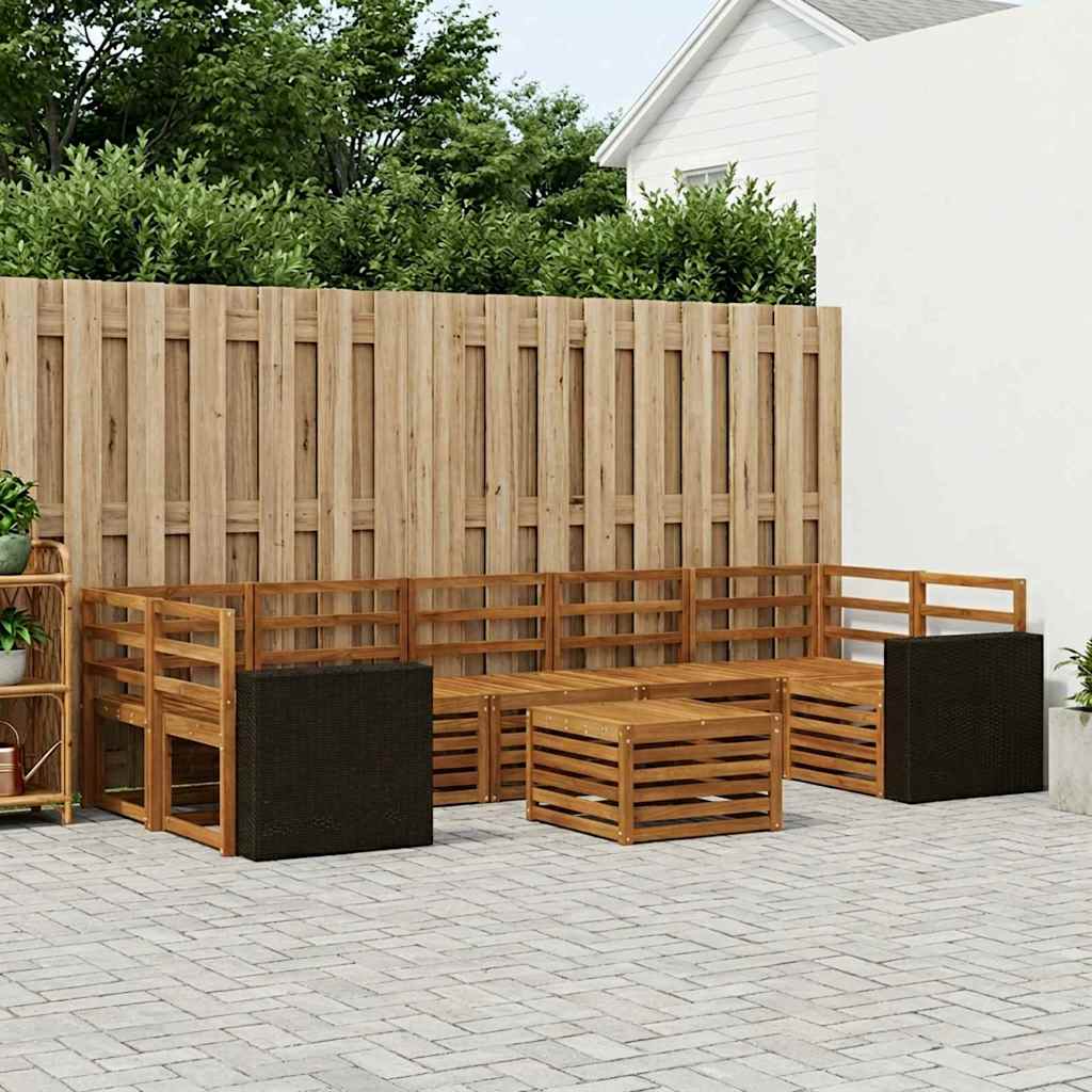 vidaXL Zestaw sof na zewnątrz 8 pcs naturalny Lite Drewno Akacji