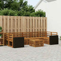 vidaXL Zestaw sof na zewnątrz 8 pcs naturalny Lite Drewno Akacji