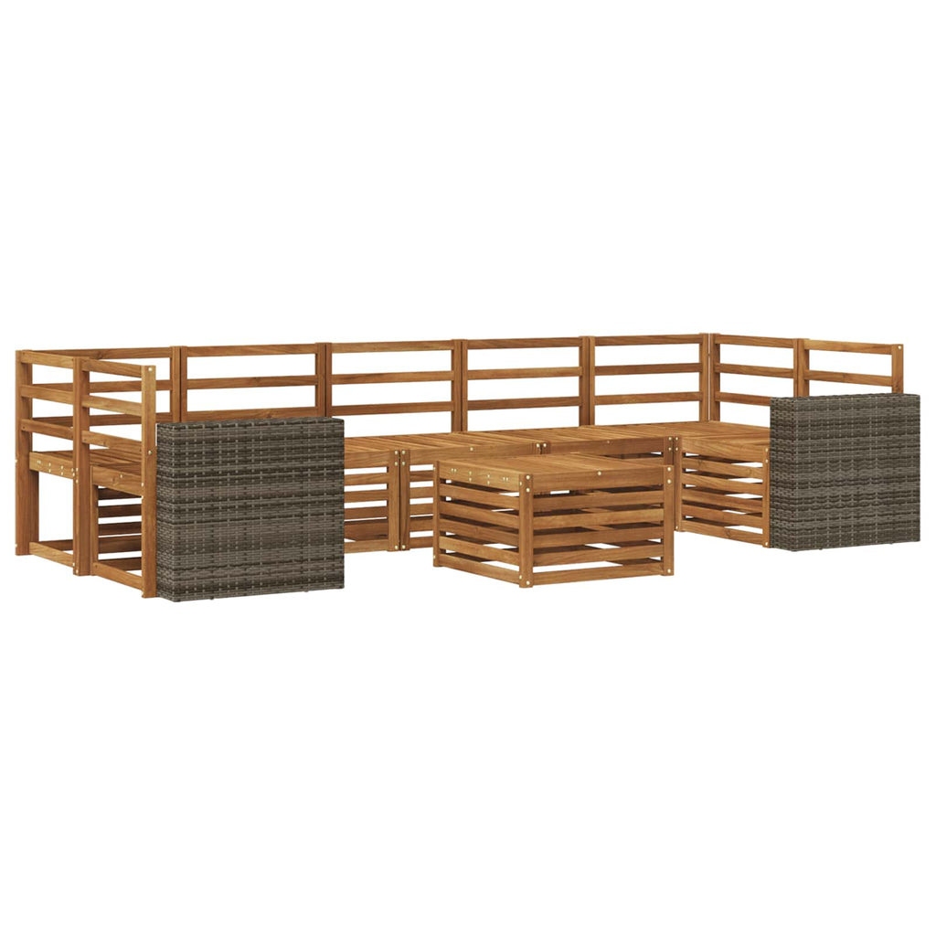 vidaXL Zestaw sof na zewnątrz 8 pcs naturalny Lite Drewno Akacji