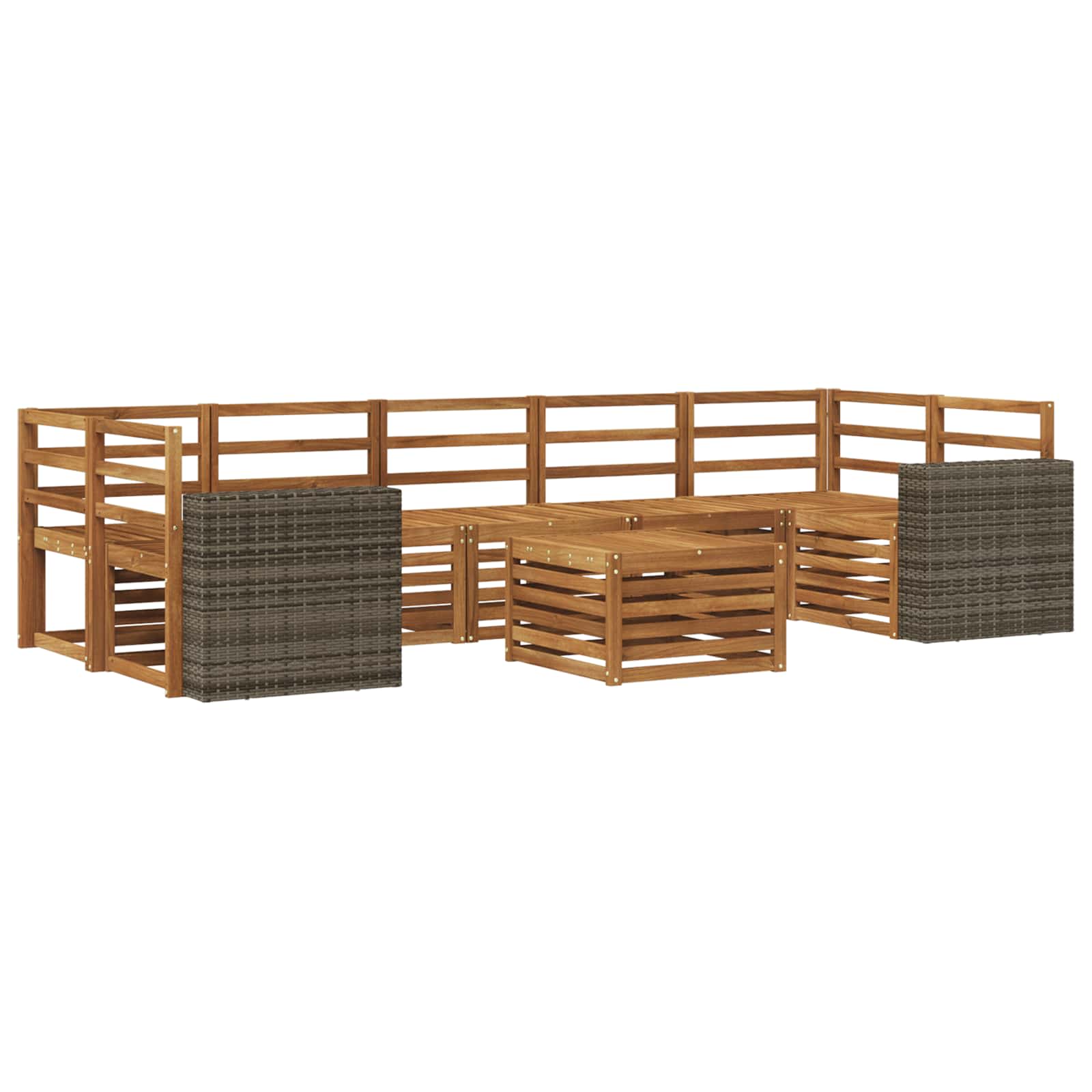 vidaXL Zestaw sof na zewnątrz 8 pcs naturalny Lite Drewno Akacji