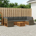 vidaXL Zestaw sof na zewnątrz z poduszką 8 pcs Naturalny i Antracytowy