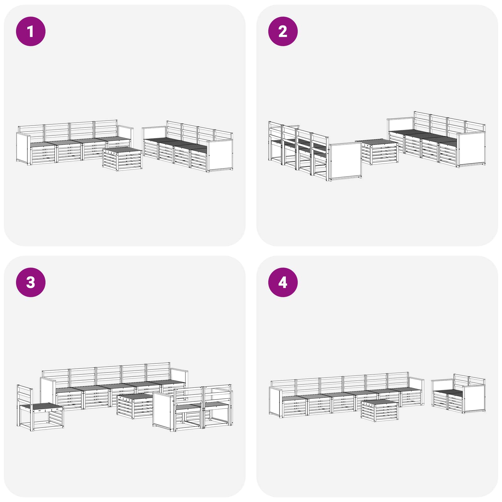 vidaXL Zestawy sof 9 pcs Lite Drewno Akacji