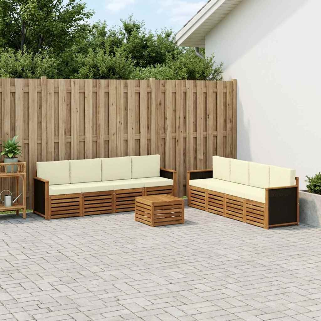 vidaXL Zestawy sof z poduszką 9 pcs Lite Drewno Akacji