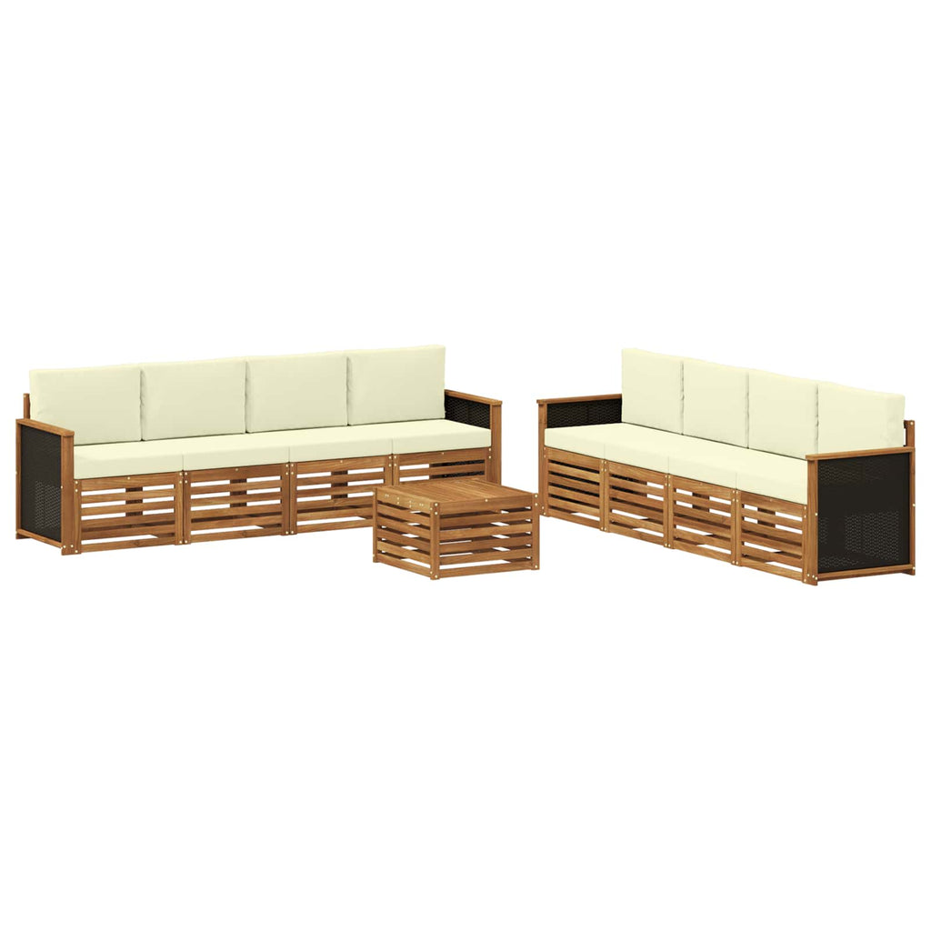 vidaXL Zestawy sof z poduszką 9 pcs Lite Drewno Akacji