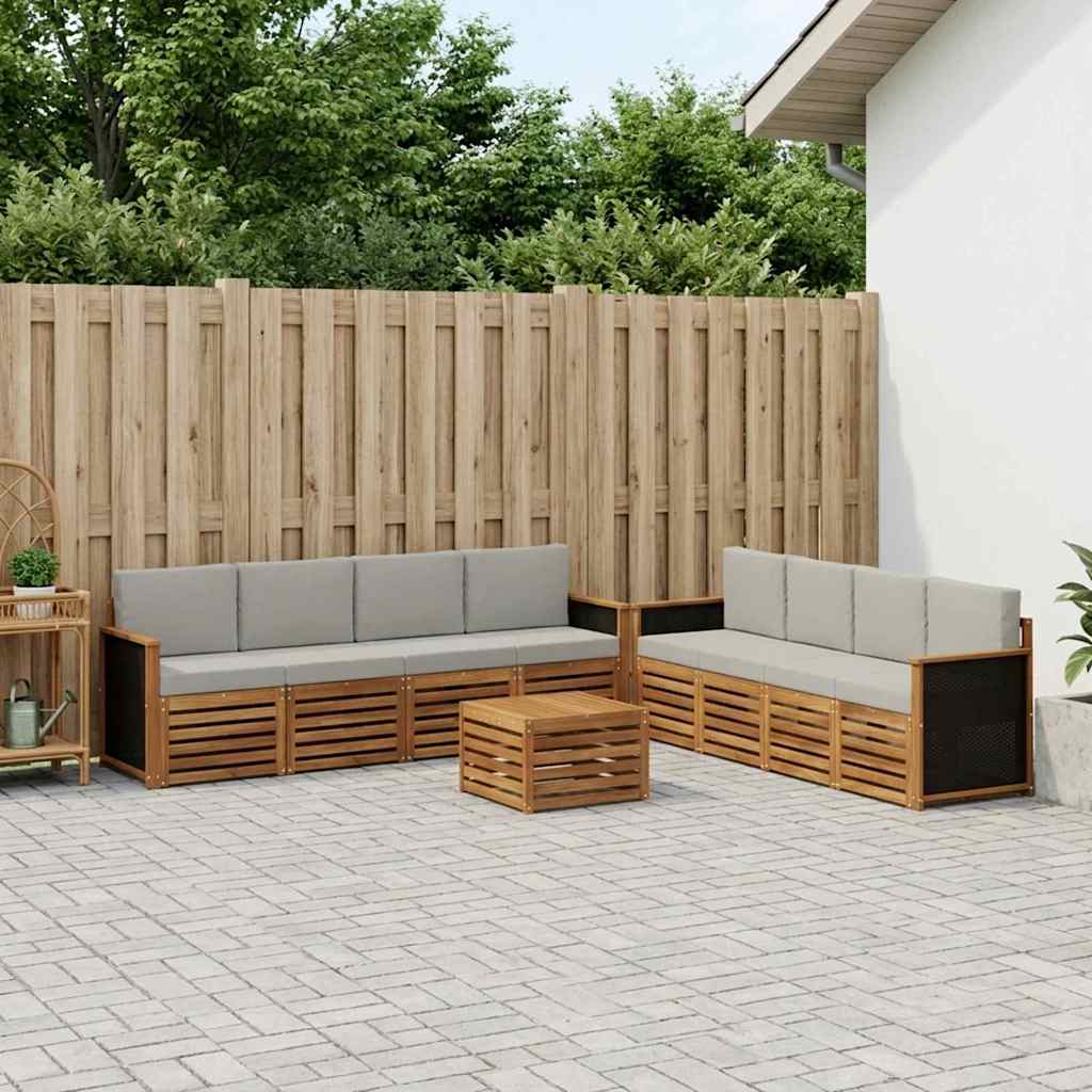 vidaXL Zestawy sof z poduszką 9 pcs Lite Drewno Akacji