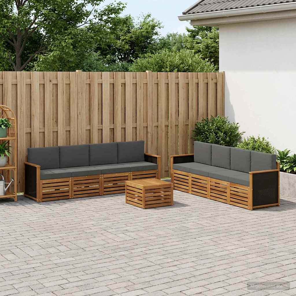 vidaXL Zestawy sof z poduszką 9 pcs Lite Drewno Akacji
