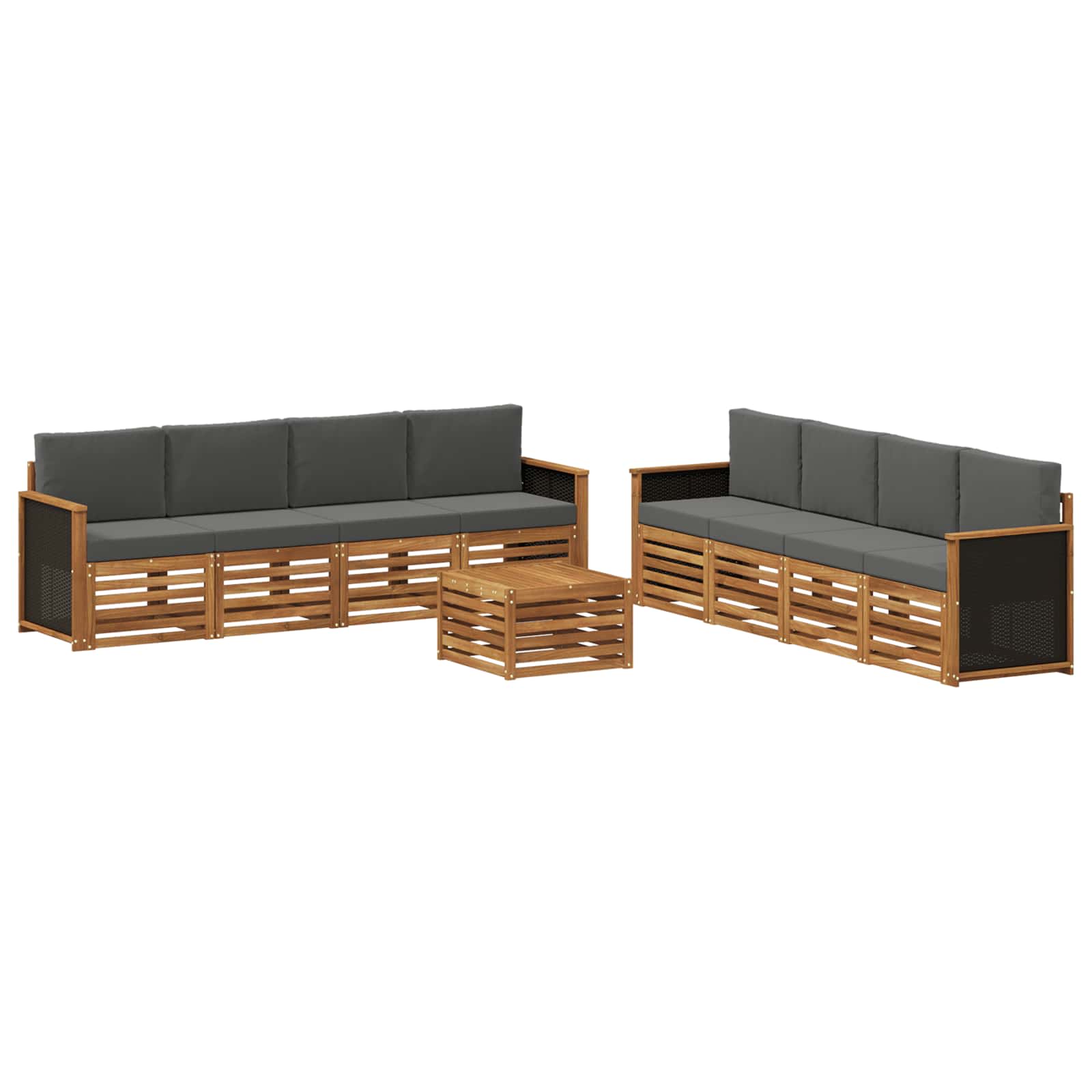 vidaXL Zestawy sof z poduszką 9 pcs Lite Drewno Akacji