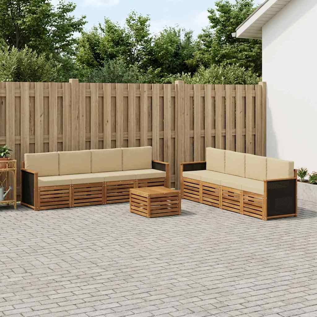 vidaXL Zestawy sof z poduszką 9 pcs Lite Drewno Akacji