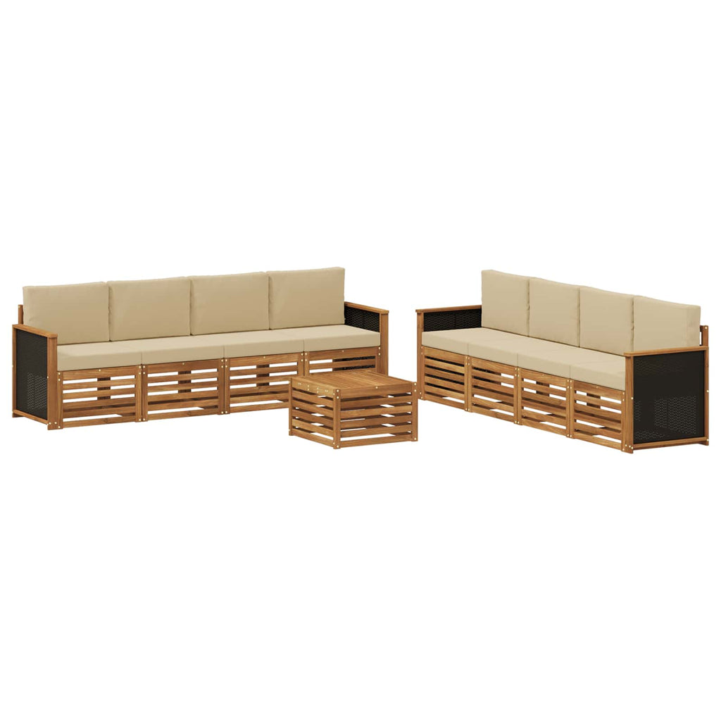 vidaXL Zestawy sof z poduszką 9 pcs Lite Drewno Akacji