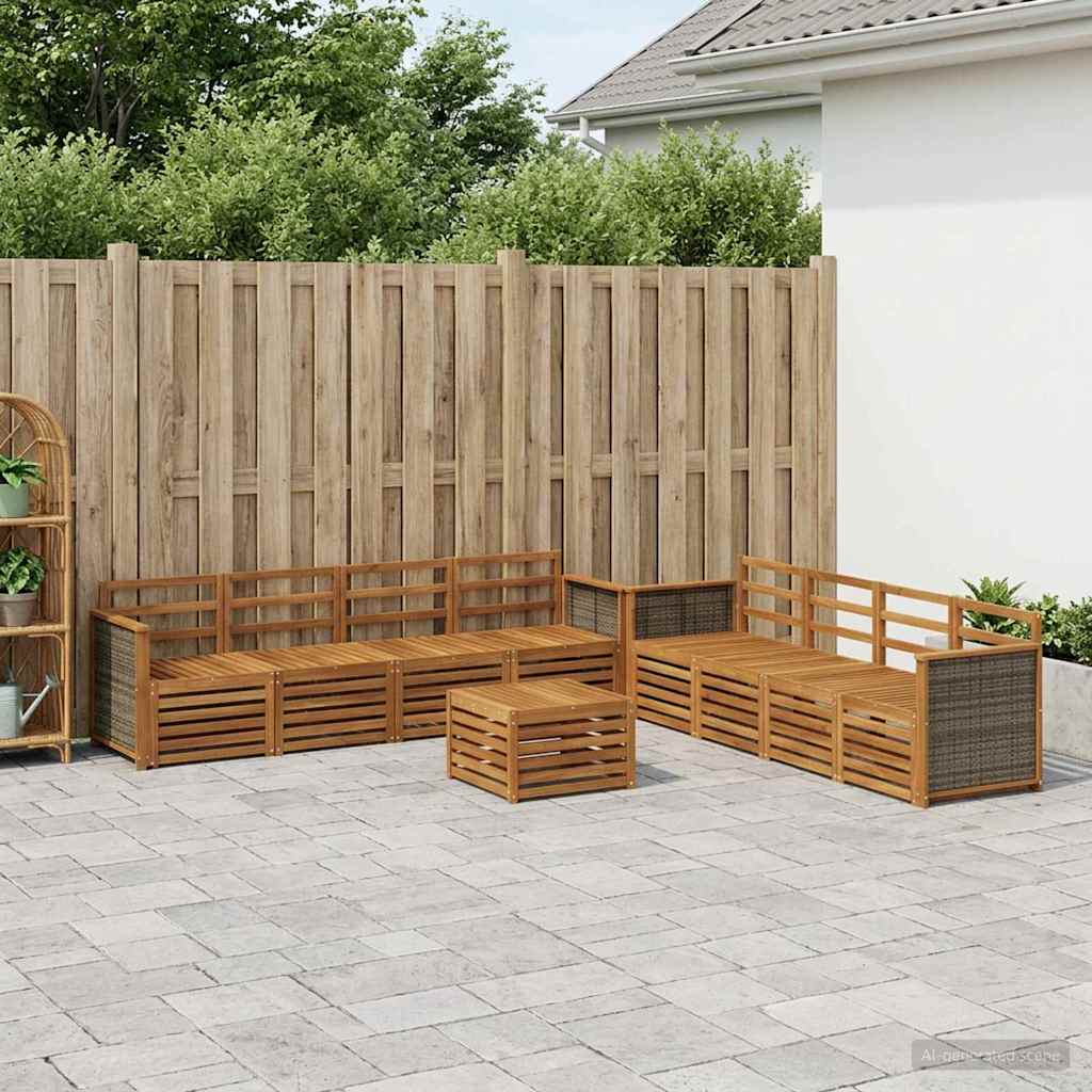 vidaXL Zestawy sof 9 pcs Lite Drewno Akacji