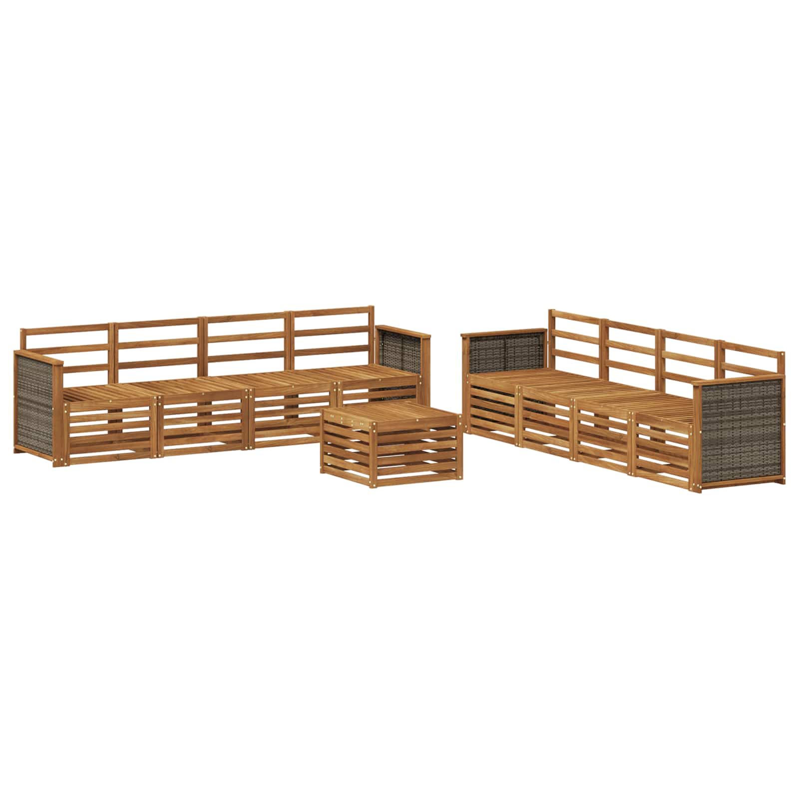 vidaXL Zestawy sof 9 pcs Lite Drewno Akacji