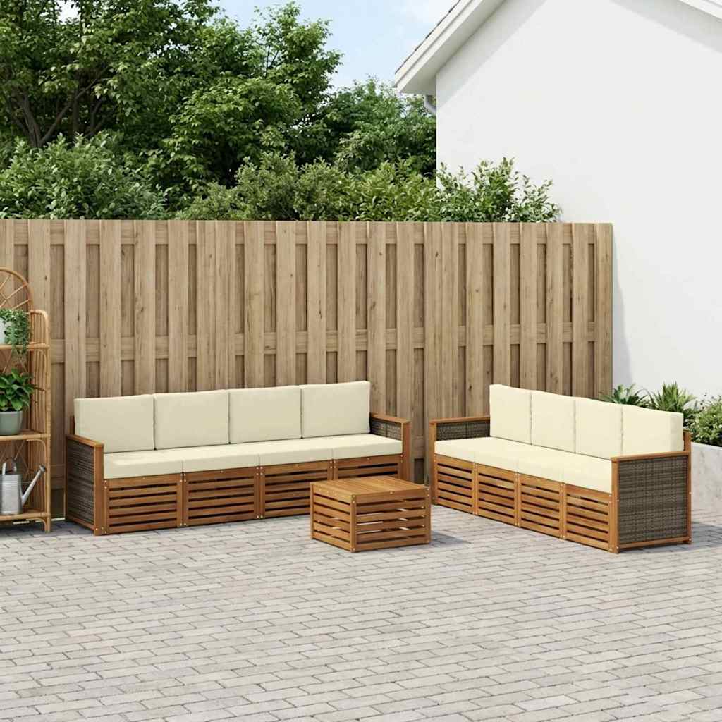 vidaXL Zestawy sof z poduszką 9 pcs Lite Drewno Akacji