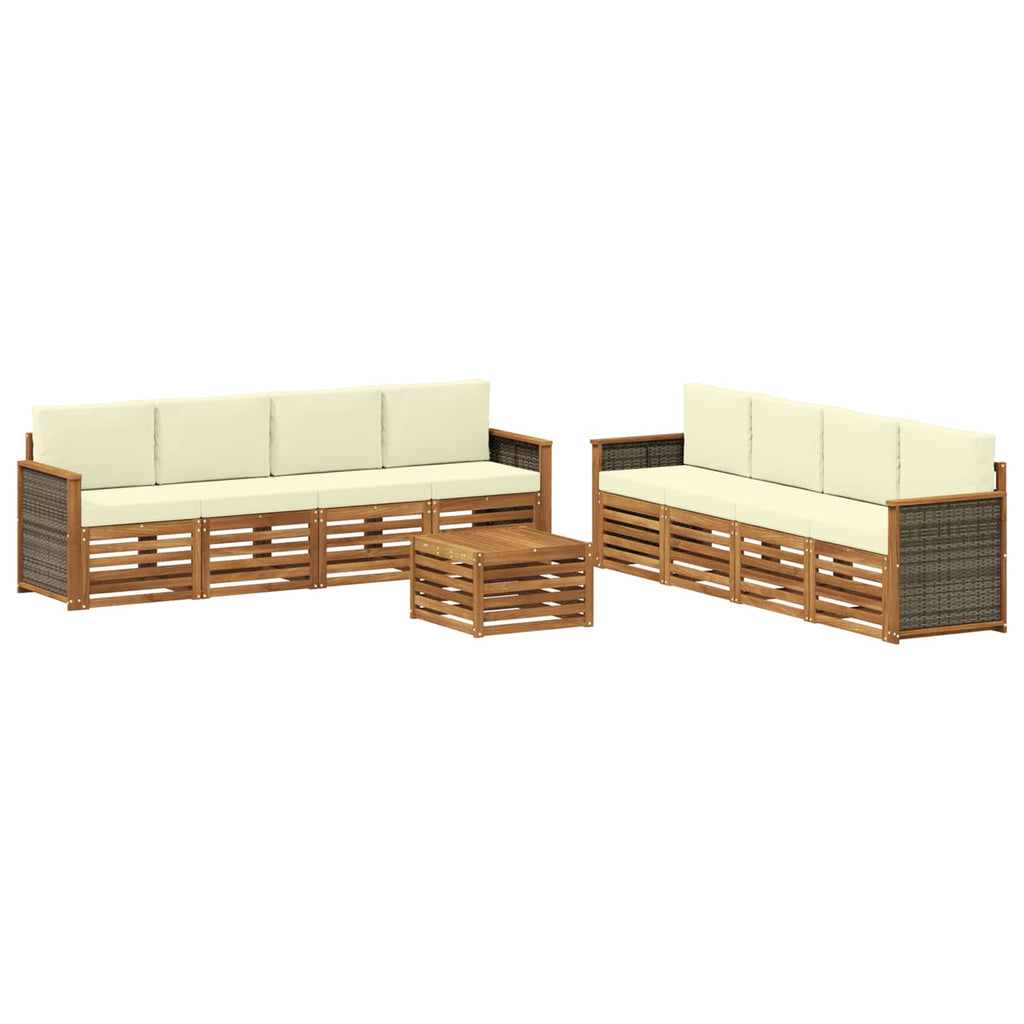 vidaXL Zestawy sof z poduszką 9 pcs Lite Drewno Akacji