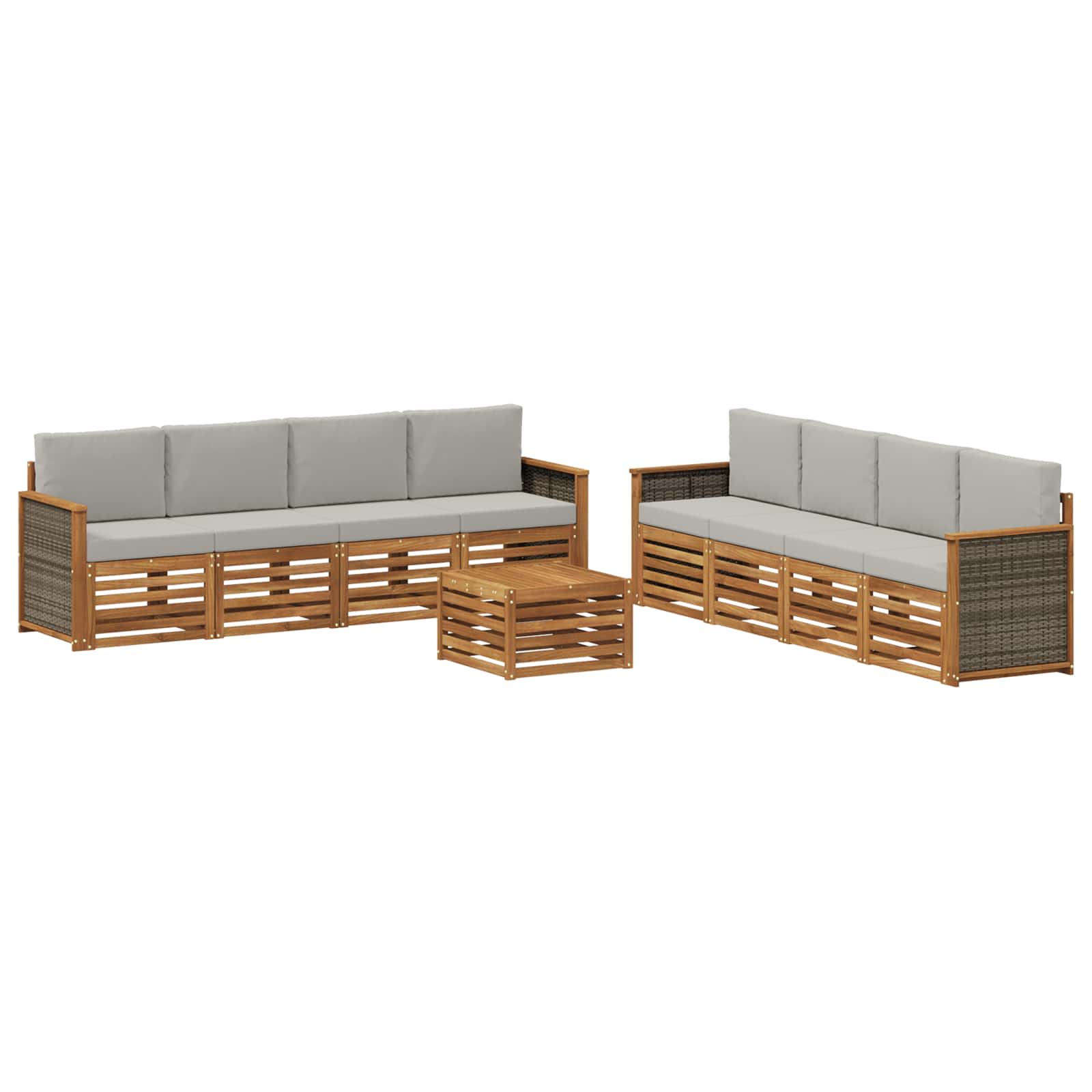 vidaXL Zestawy sof z poduszką 9 pcs Lite Drewno Akacji