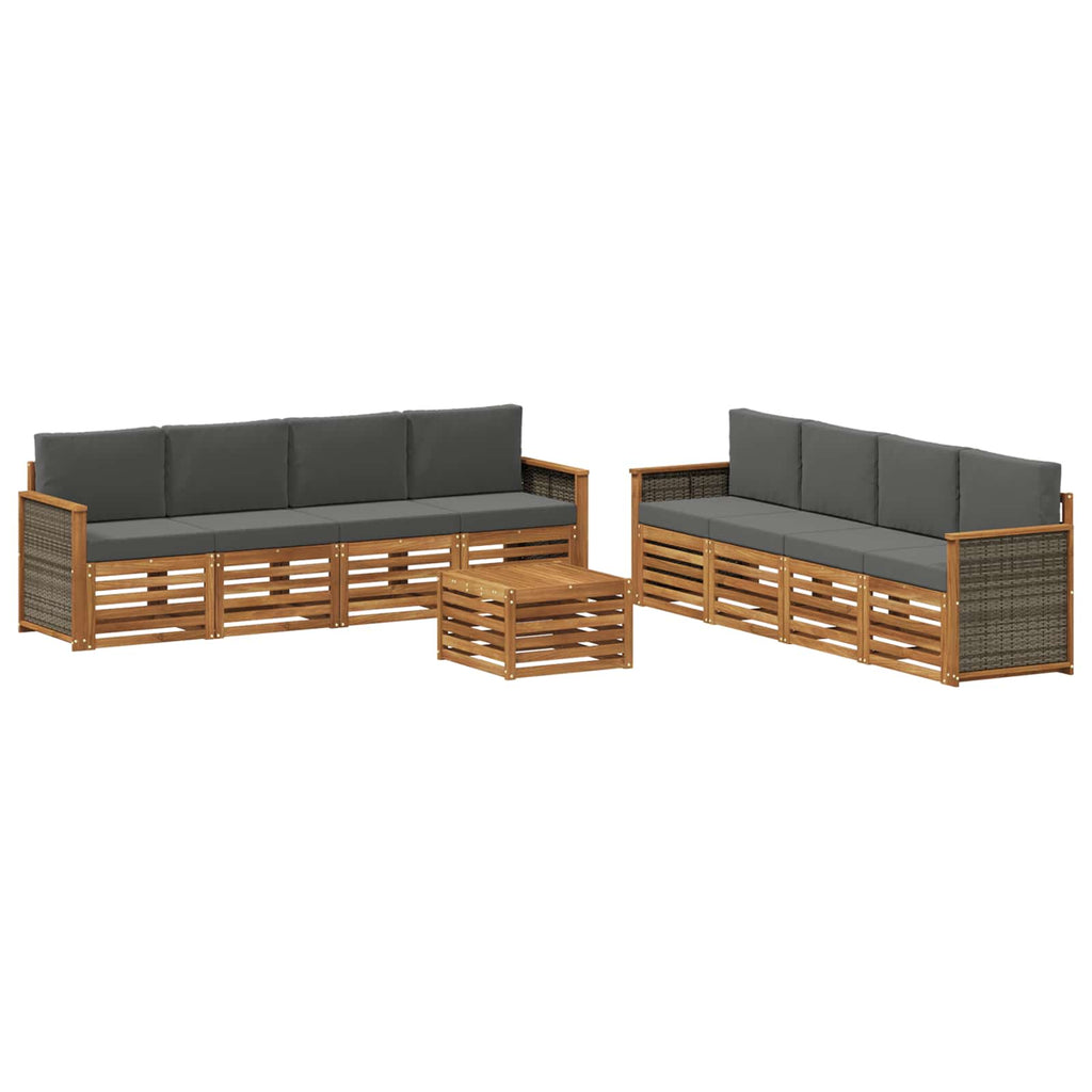 vidaXL Zestawy sof z poduszką 9 pcs Lite Drewno Akacji