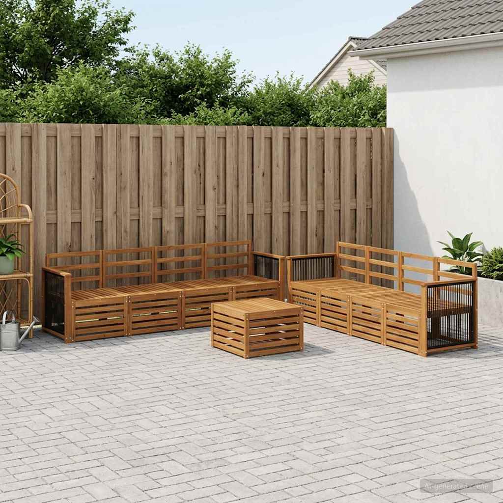 vidaXL Zestawy sof 9 pcs Lite Drewno Akacji