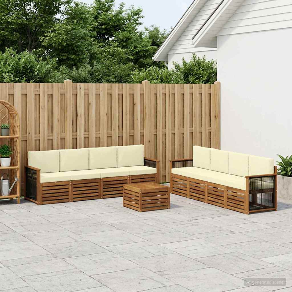 vidaXL Zestawy sof z poduszką 9 pcs Lite Drewno Akacji
