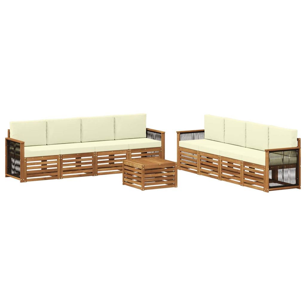 vidaXL Zestawy sof z poduszką 9 pcs Lite Drewno Akacji