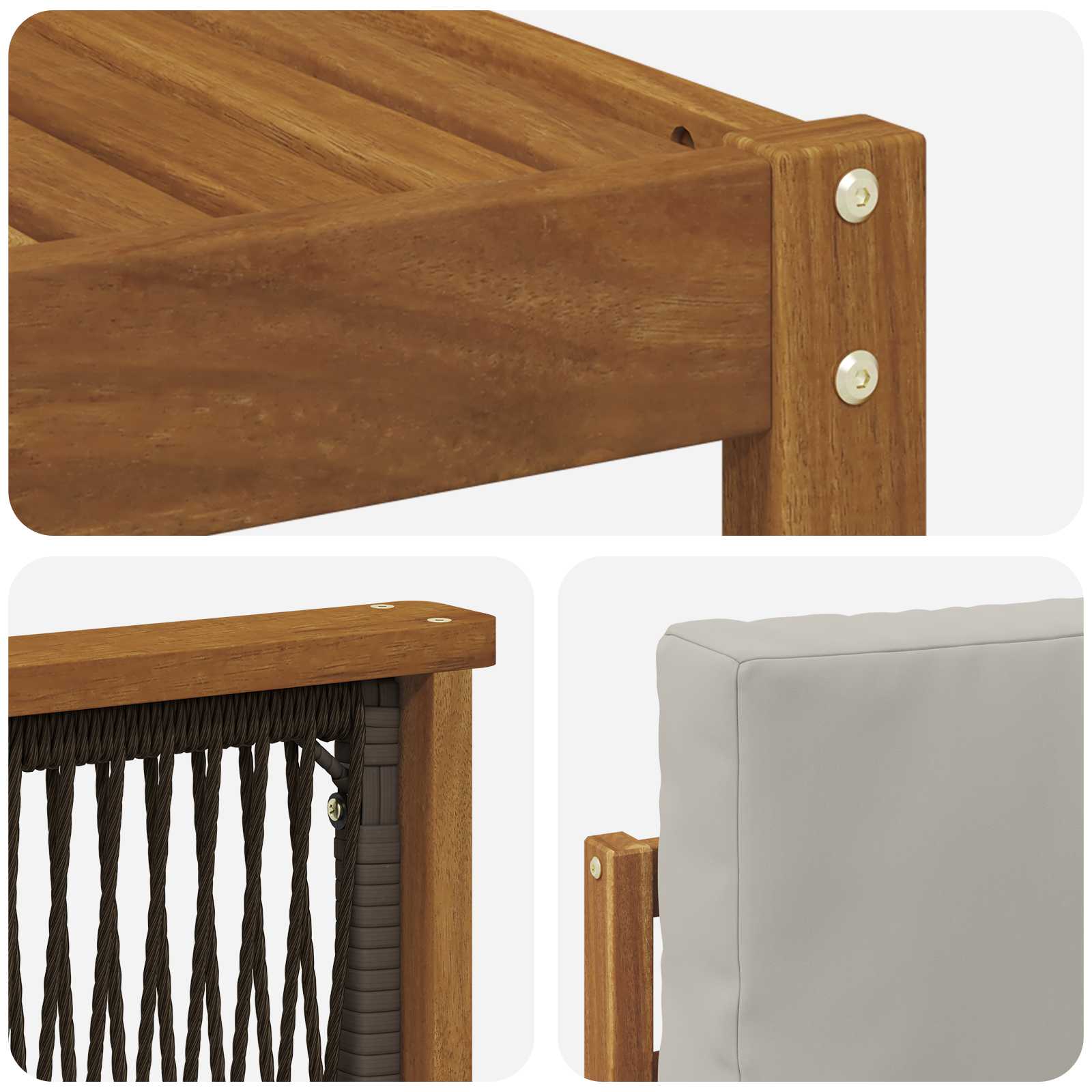 vidaXL Zestawy sof z poduszką 9 pcs Lite Drewno Akacji