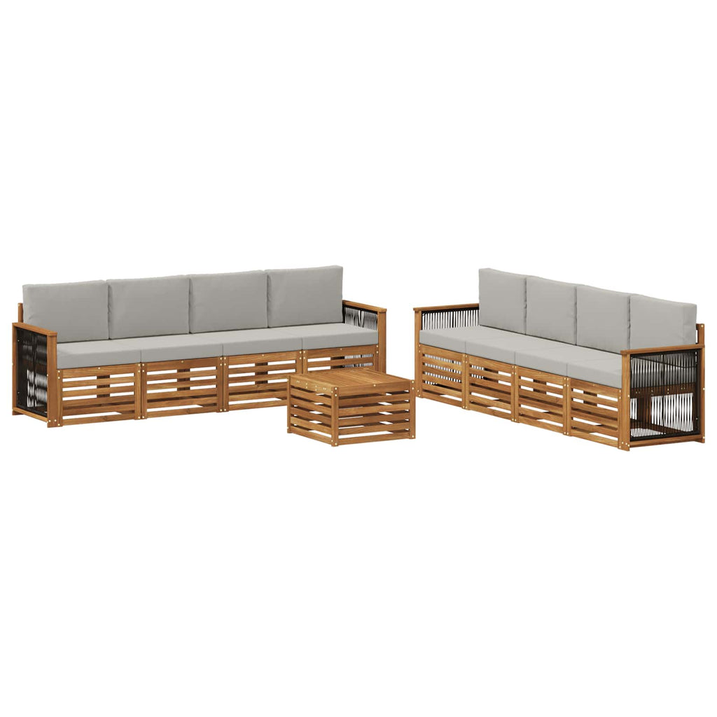 vidaXL Zestawy sof z poduszką 9 pcs Lite Drewno Akacji