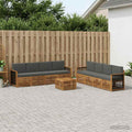 vidaXL Zestawy sof z poduszką 9 pcs Lite Drewno Akacji