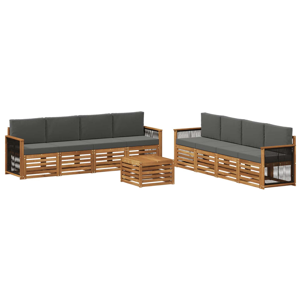 vidaXL Zestawy sof z poduszką 9 pcs Lite Drewno Akacji