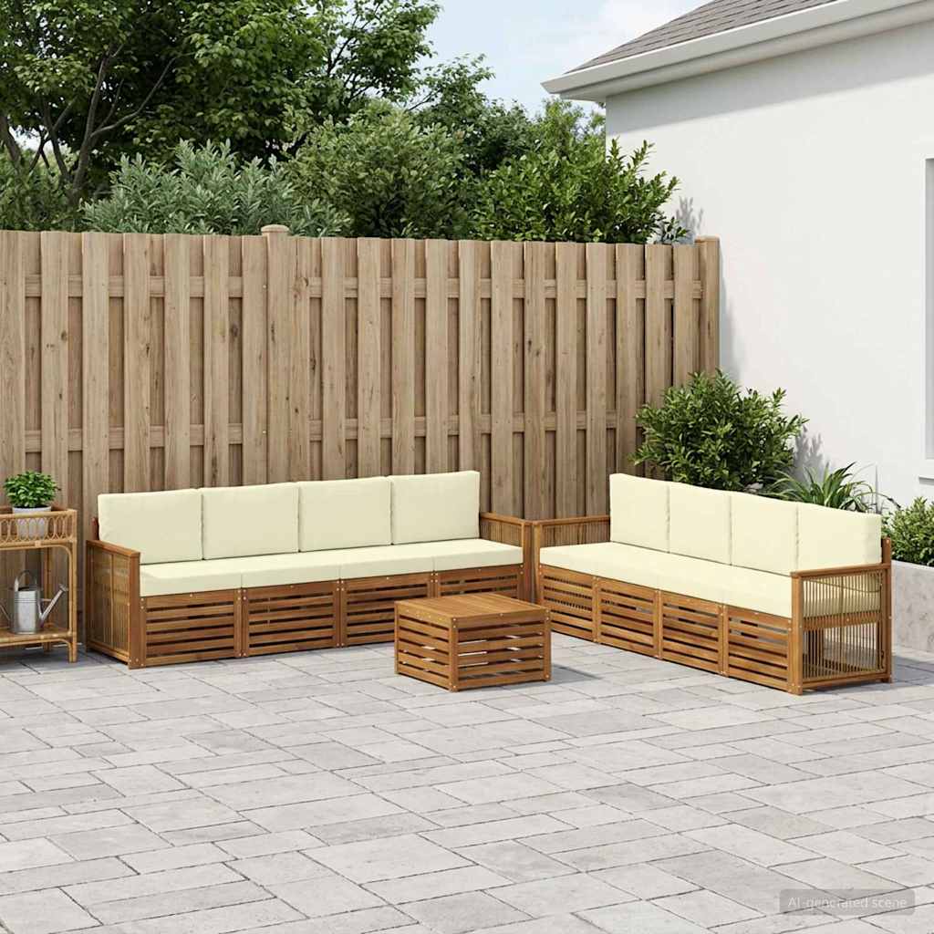 vidaXL Zestawy sof z poduszką 9 pcs Lite Drewno Akacji