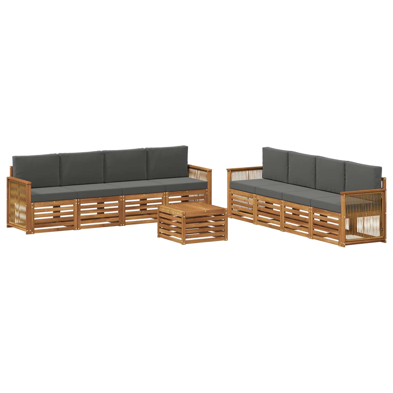 vidaXL Zestawy sof z poduszką 9 pcs Lite Drewno Akacji