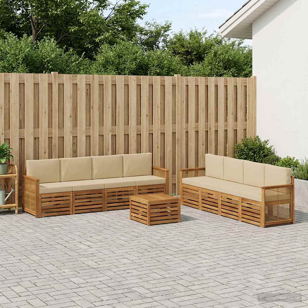 vidaXL Zestawy sof z poduszką 9 pcs Lite Drewno Akacji
