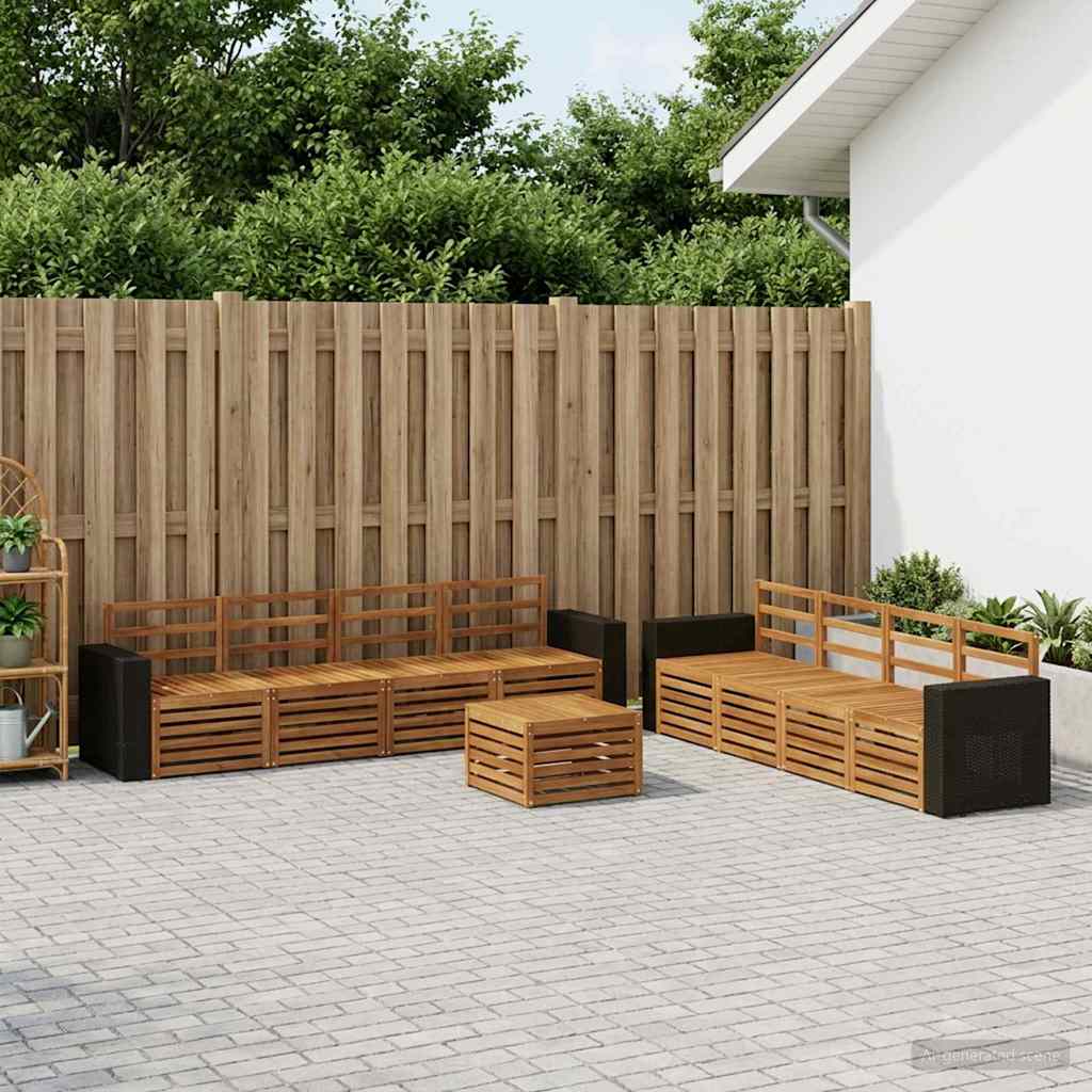 vidaXL Zestawy sof 9 pcs Lite Drewno Akacji