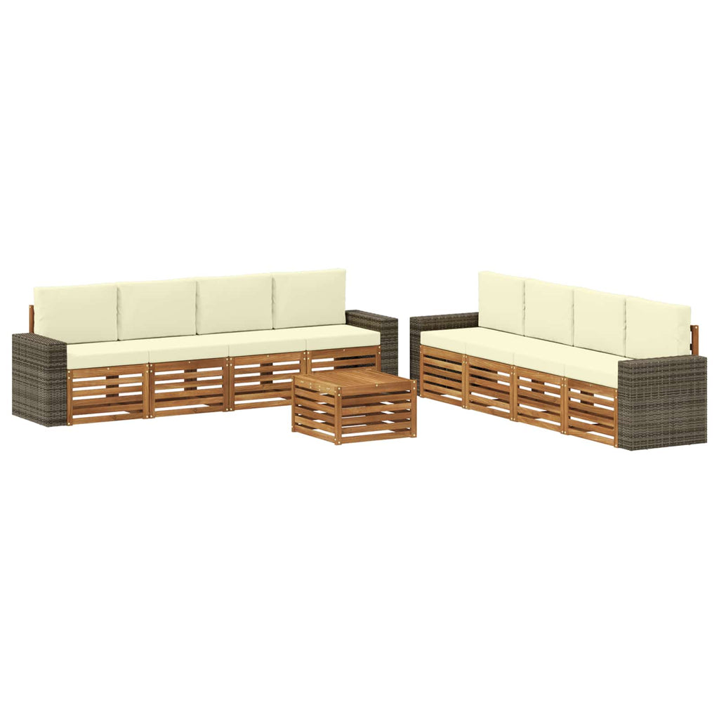 vidaXL Zestawy sof z poduszką 9 pcs Lite Drewno Akacji
