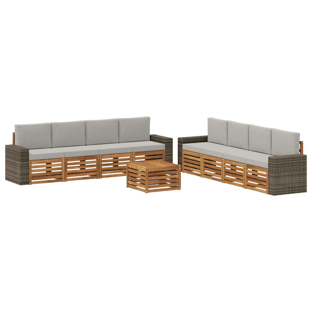 vidaXL Zestawy sof z poduszką 9 pcs Lite Drewno Akacji