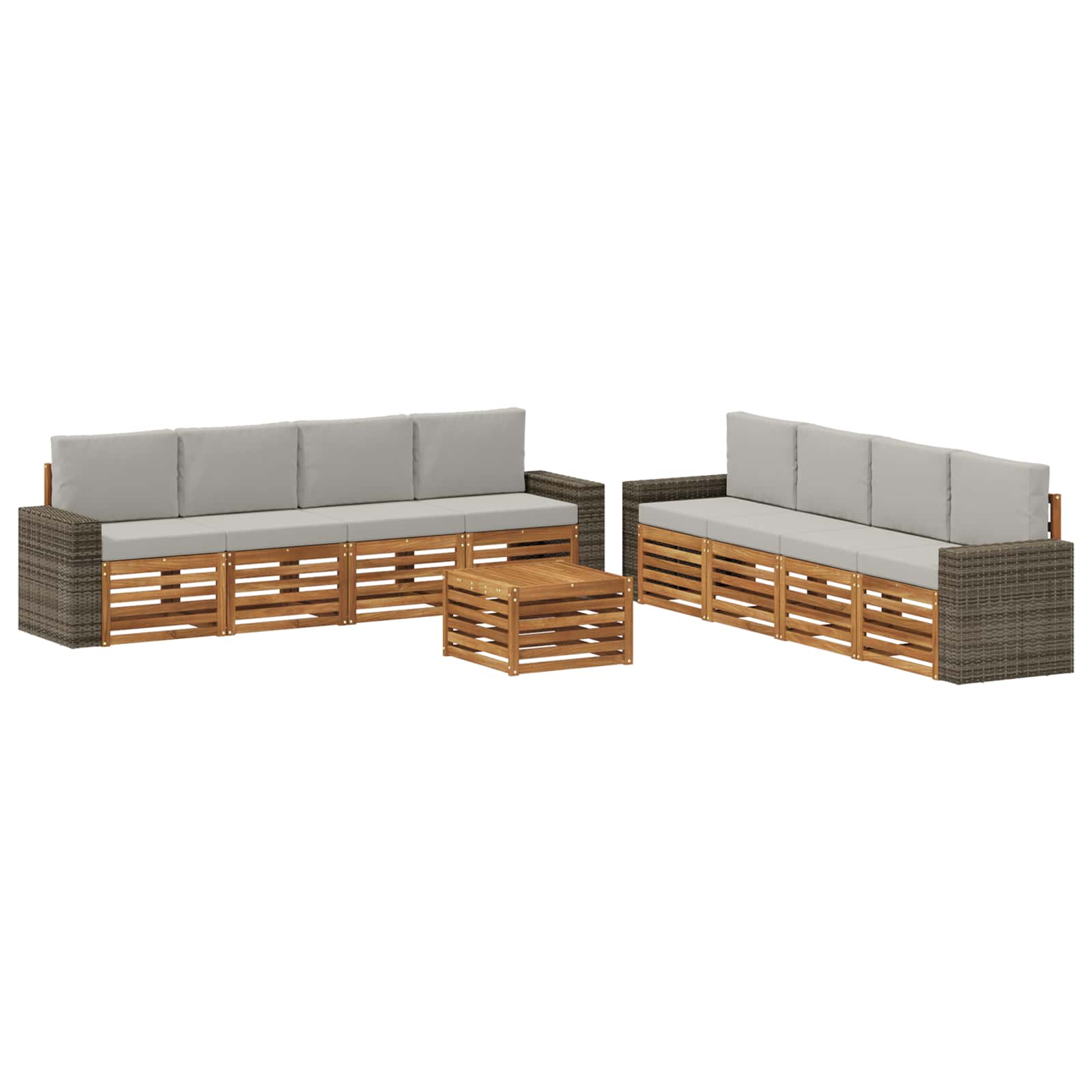 vidaXL Zestawy sof z poduszką 9 pcs Lite Drewno Akacji