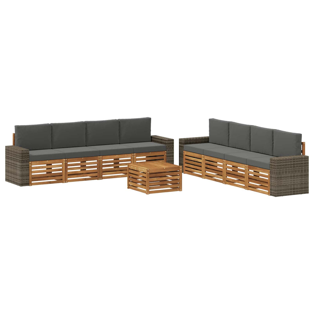 vidaXL Zestawy sof z poduszką 9 pcs Lite Drewno Akacji