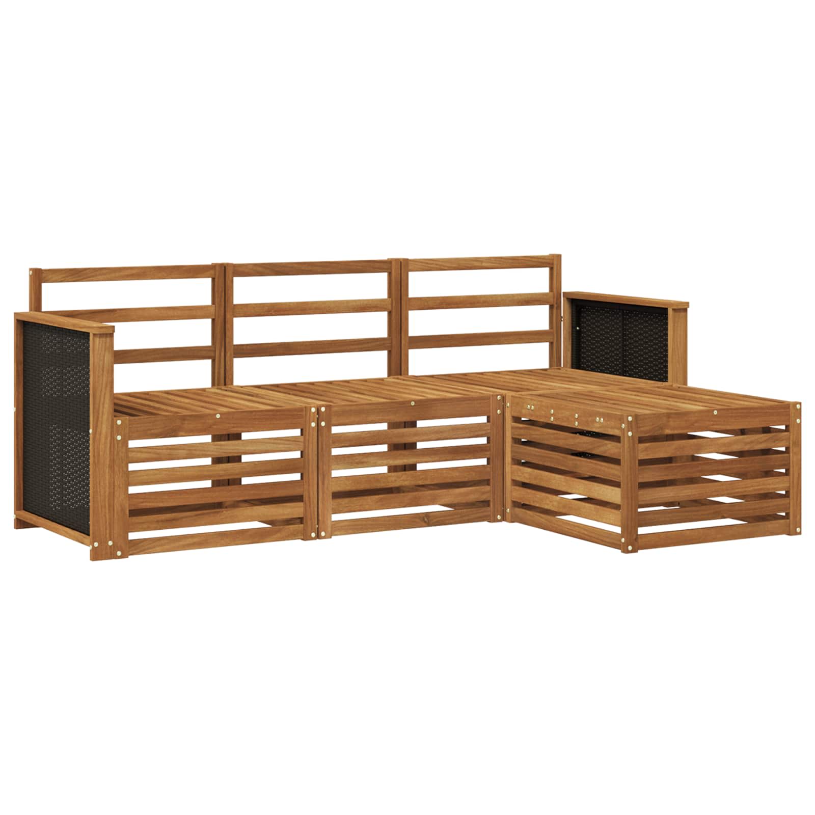 vidaXL Zestaw sof na zewnątrz 4 pcs naturalny